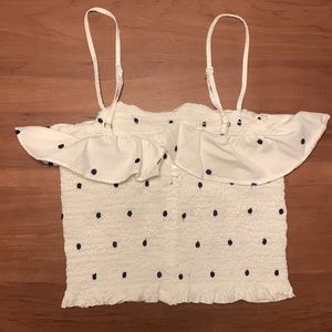 NWT Forever 21 Polka Dot Ruched Tube Tank top